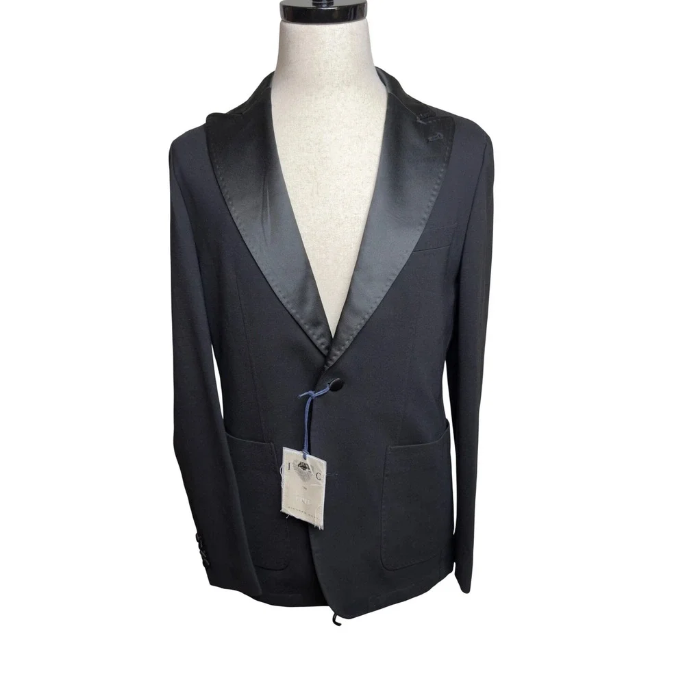 Richard Choi The One Mens Black Tuxedo Blazer Satin Peak Lapel Jacket 38 US‎